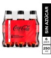 GASEOSA COCA-COLA SIN AZÚCAR SIXPACK x 250ml