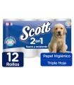 PAPEL HIGIÉNICO SCOTT 2 EN 1 TRIPLE HOJA x 4u