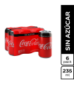 GASEOSA COCA-COLA ZERO S/AZUCAR SIXPACK LT235